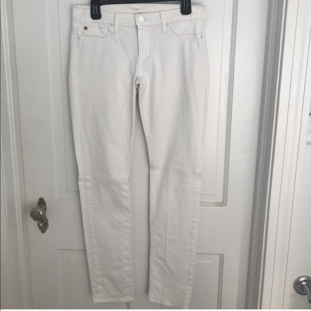 Hudson low rise white skinny jeans